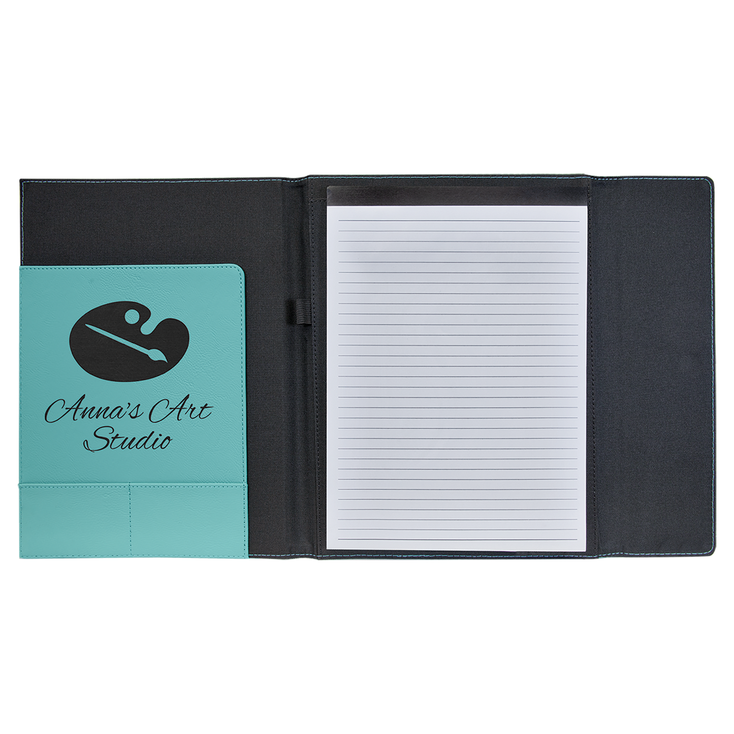 Portfolio with Notepad, Leatherette and Canvas, 9 1/2"x12"