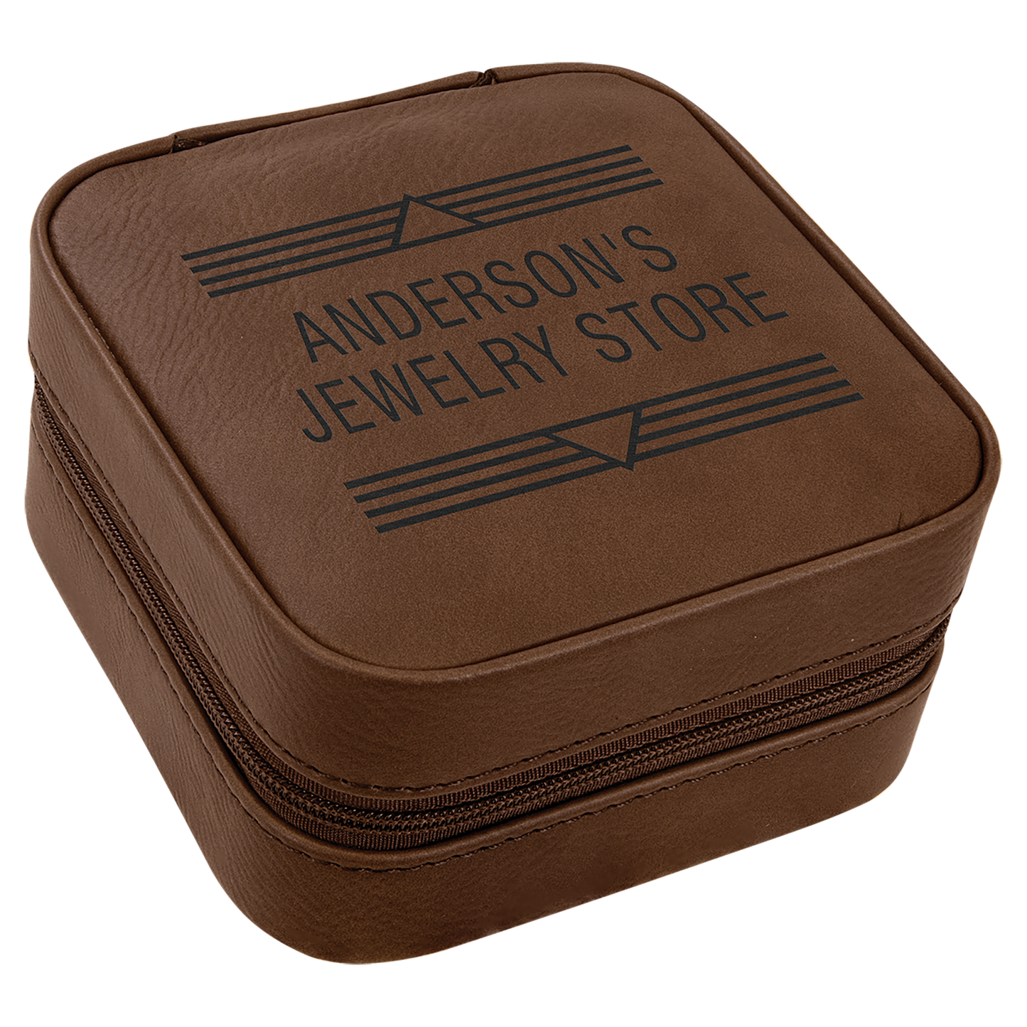 4" X 4" Laserable Leatherette Travel Jewelry Box
