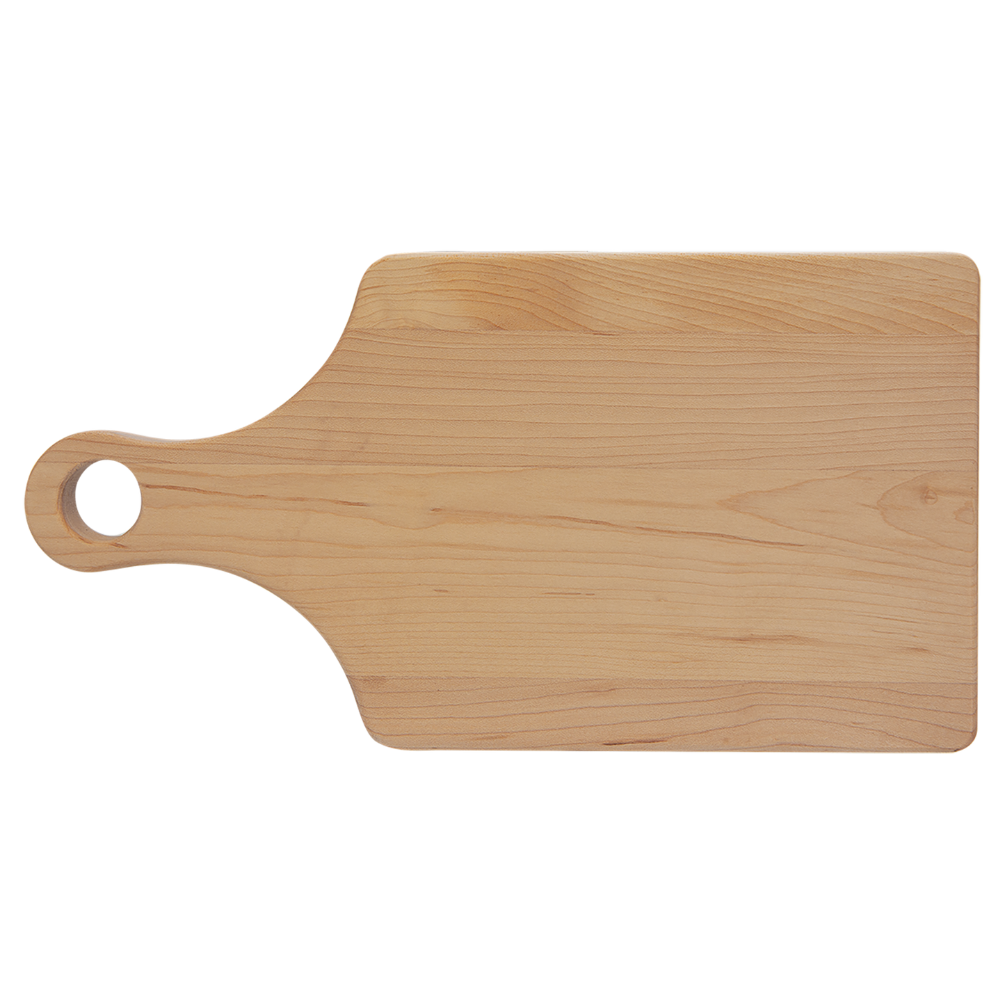 13 1/2" x 7" Maple Cutting Board Paddle Shape with Drip Ring