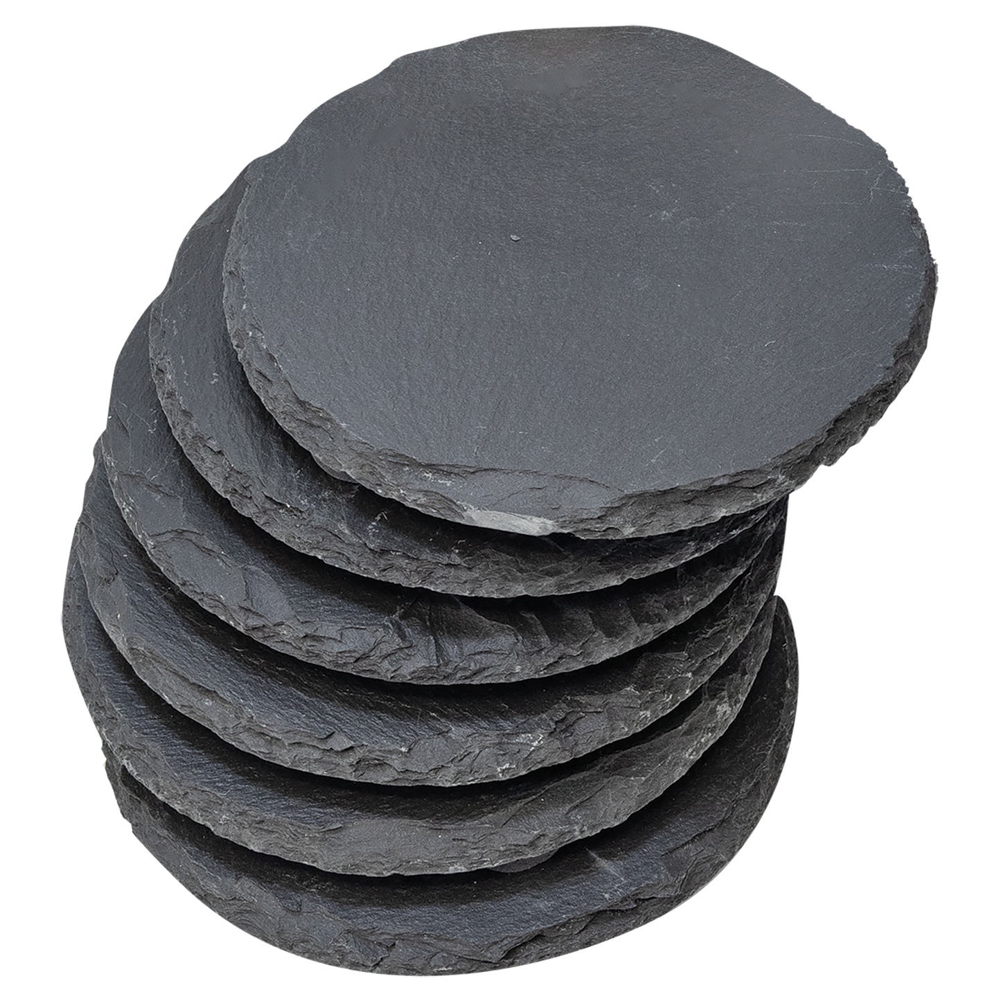 4" Round Slate Coaster Set-6 Piece