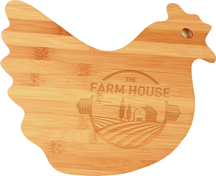 13 1/2" x 10 7/8" Bamboo Hen Shaped Cutting Board