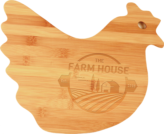 13 1/2" x 10 7/8" Bamboo Hen Shaped Cutting Board