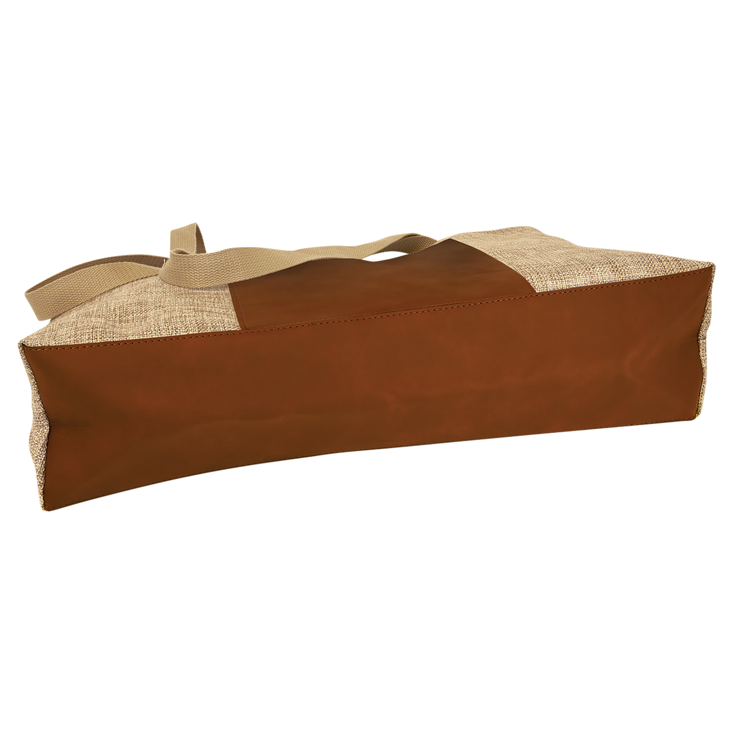 19" x 12" Burlap Bag with 5" Laserable Leatherette Gusset