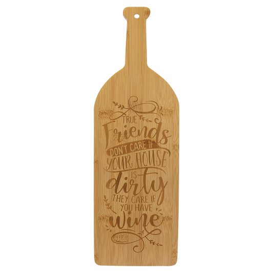 17" x 5 1/4" Bamboo Wine Bottle Cutting Board