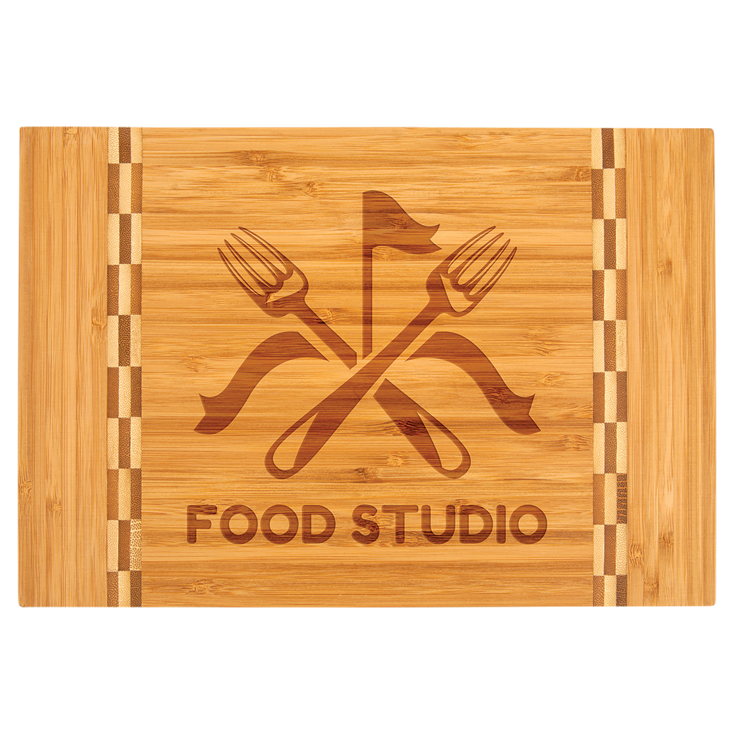 12" x 8 1/4" Bamboo Cutting Board with Butcher Block Inlay