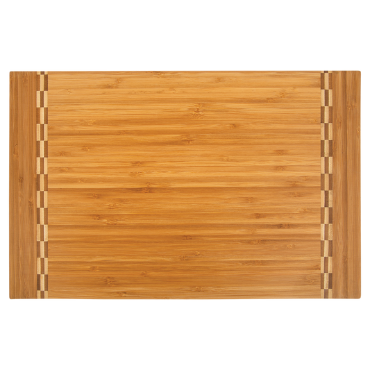 18 1/4" x 12" Bamboo Cutting Board with Butcher Block Inlay