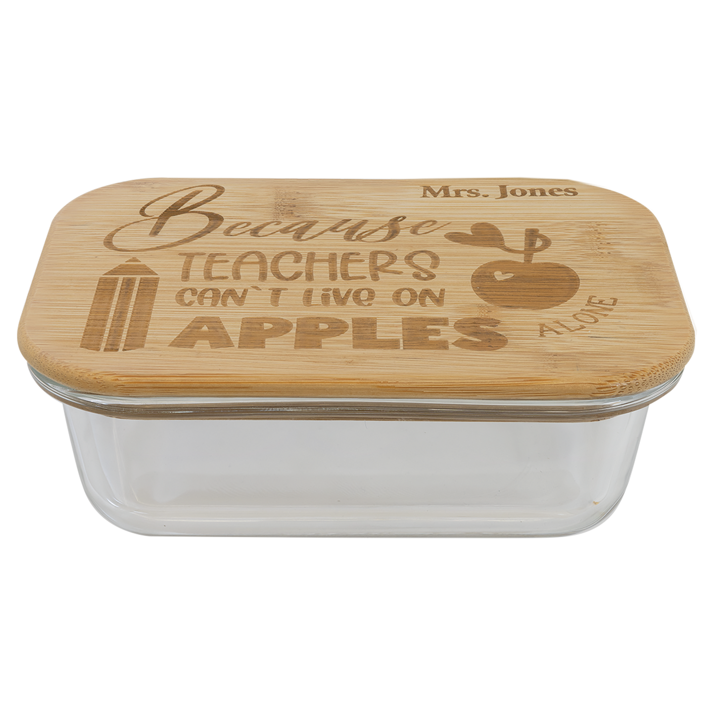 12 oz. Rectangle Glass Container with Bamboo Lid