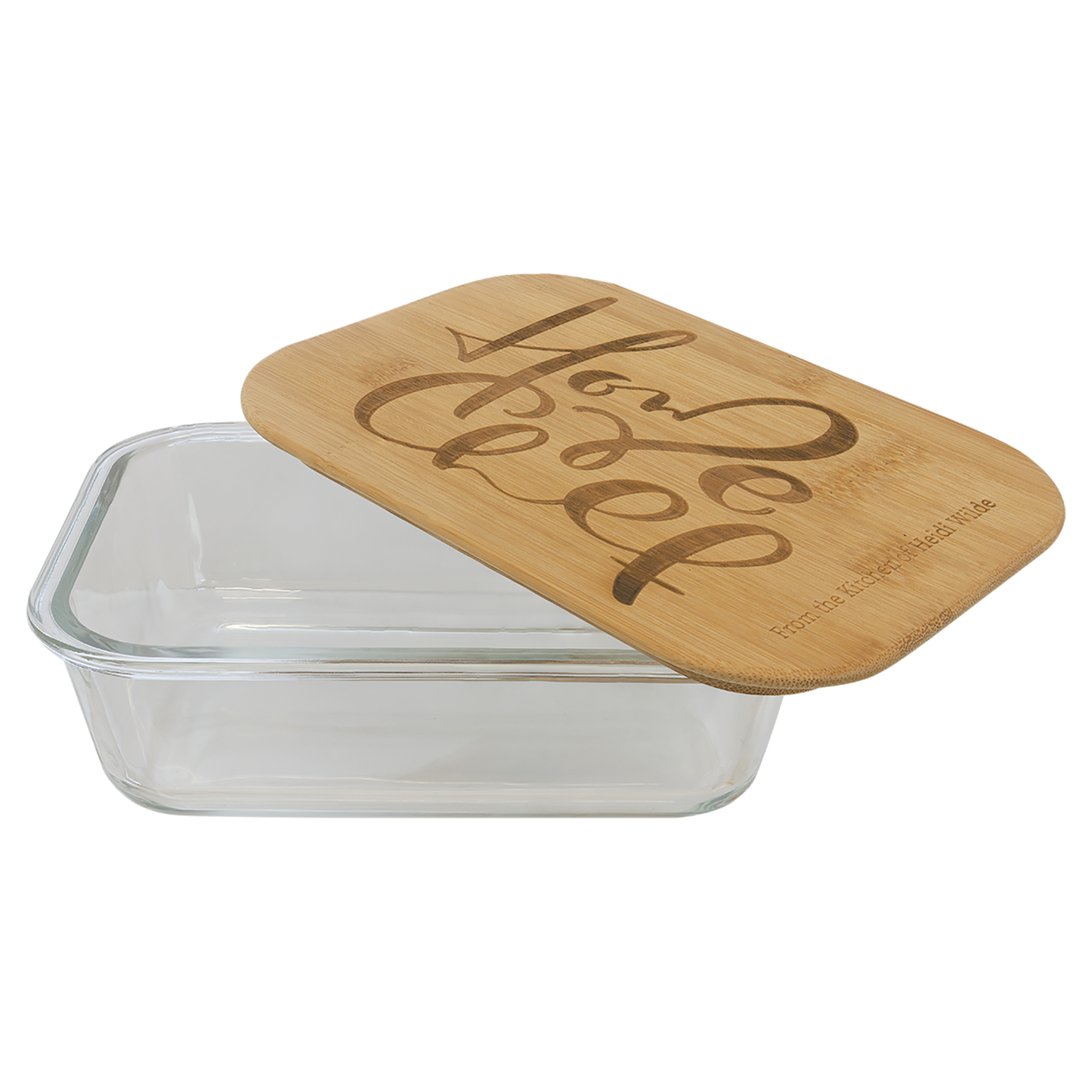 35 oz. Rectangle Glass Container with Bamboo Lid