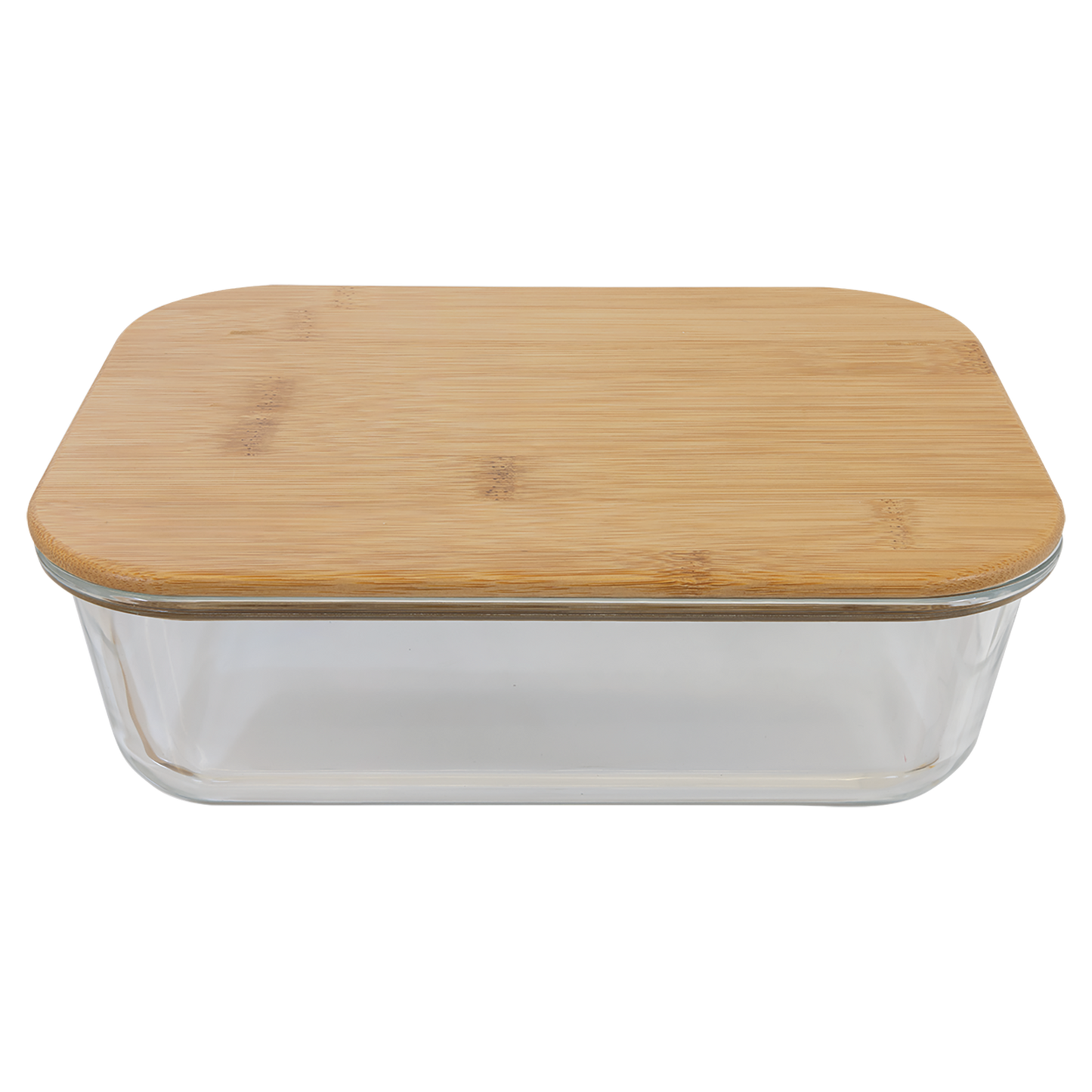 50 oz. Rectangle Glass Container with Bamboo Lid