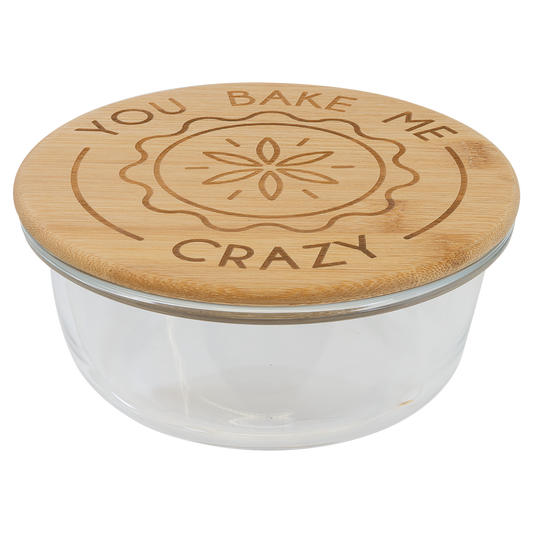 21 oz. Round Glass Container with Bamboo Lid