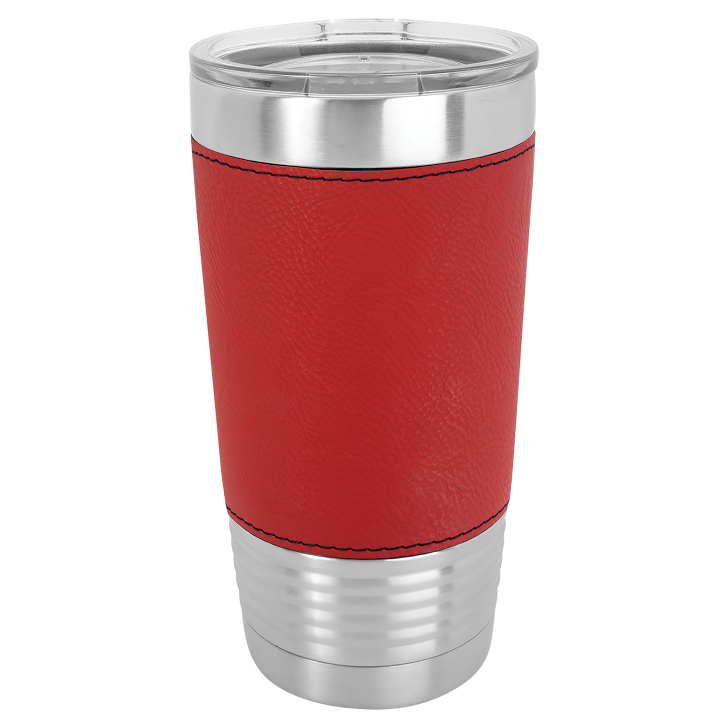 Leatherette Tumbler with Clear Lid, 20 oz