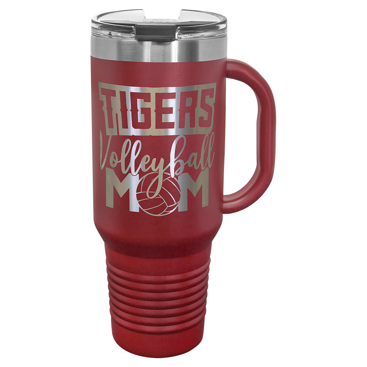 40 oz. Black Travel Mug with Handle, Straw Included