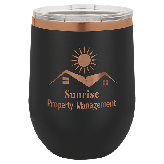 12 oz Stemless Wine Tumbler Ion-Plated