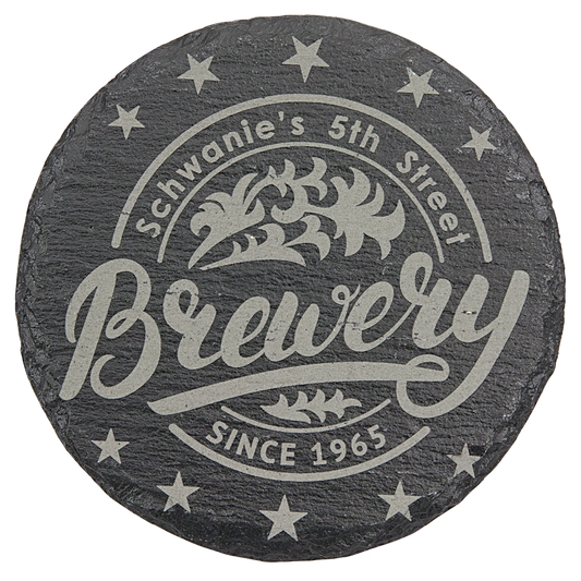 Round Slate Coaster, 4"